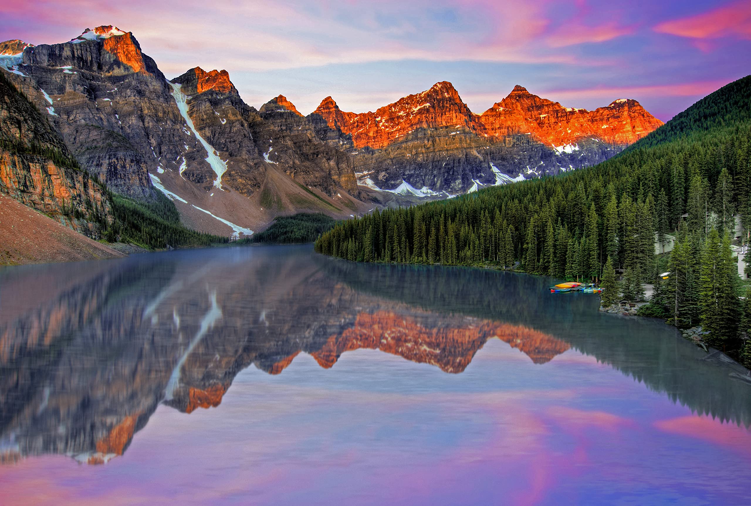 CHengQiSM Puzzles 1000 Pieces for Adults - Moraine Lake - Jigsaw Puzzle Lake Reflection Puzzle Interactive Gift Brain Teaser Impossible Adult Puzzle - Home Room Decoration (27.56" x 19.69") — image 1