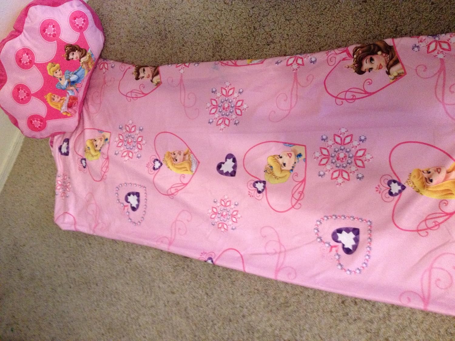 Disney Princess Sleeping Bag And Pillow Sleeping Mat Overnight Bag Amazoncouk Kitchen Home