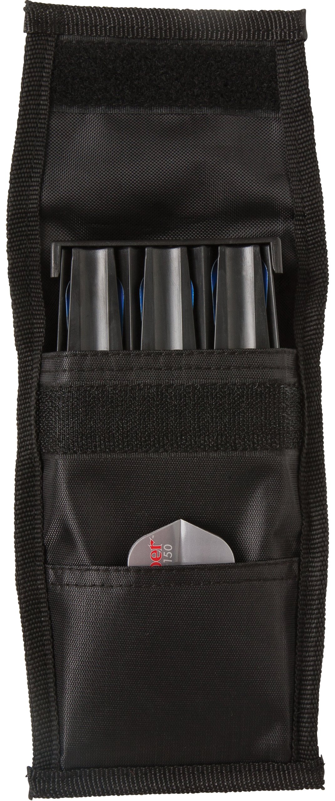 Casemaster Single Black Dart Case with Solid Plastic Insert and Flexible, Tough Nylon Covering, Holds 3 Steel Tip and Soft Tip Darts, Hard Shell Keeps Flights in Perfect Shape