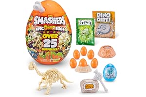 ZURU SMASHERS Smashers Epic Dino Egg Collectibles Brontosaurus Series 3 Dino by ZURU - with Over 25 Surprises, Slime, Fossil Toy, Ice Age Putty, Dinosaur Toys, Brontosaurus