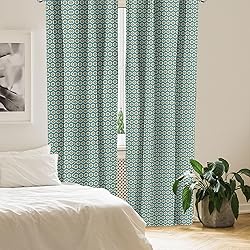 Lunarable Vintage Window Curtains, Orange Polka