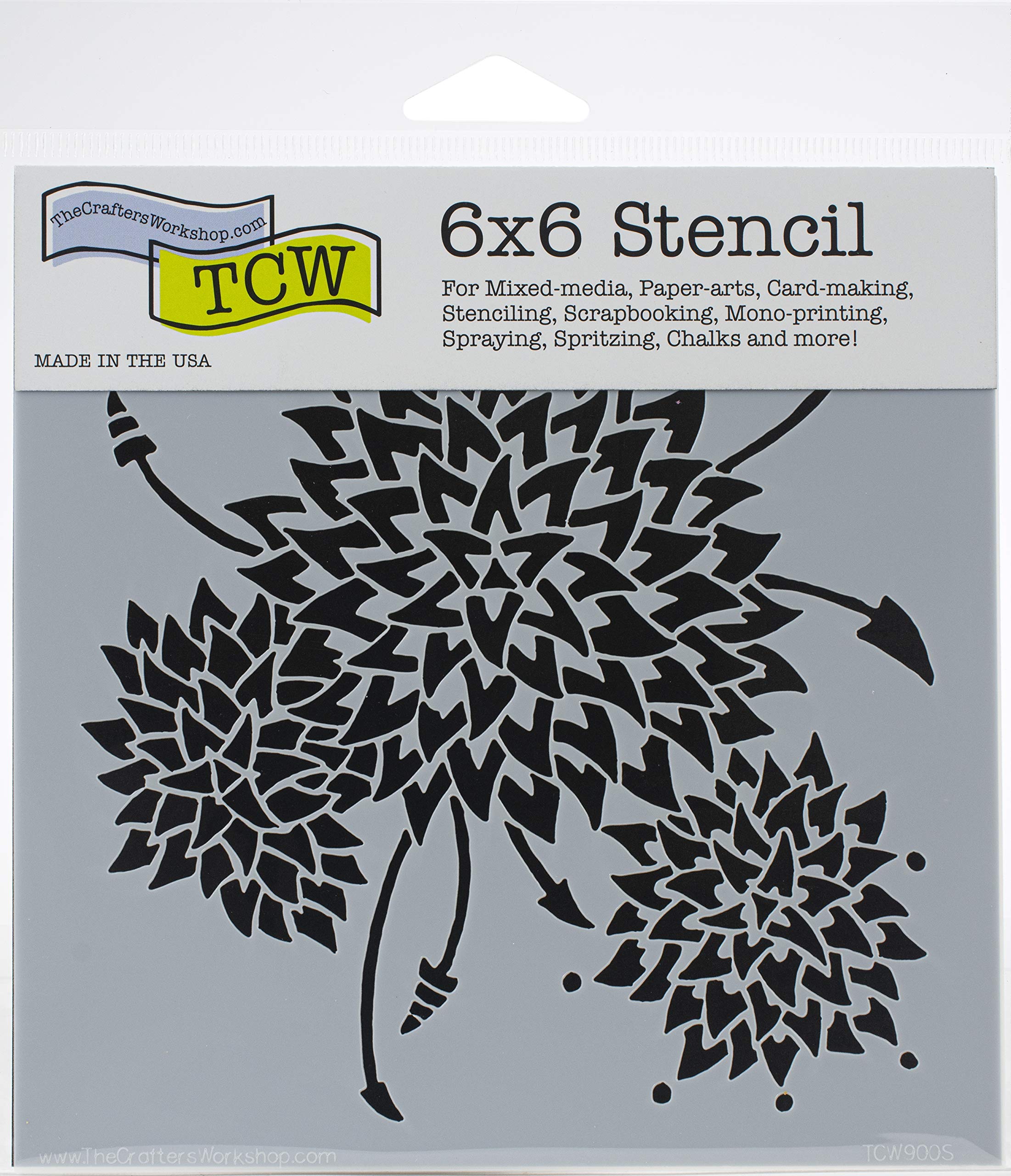 The Crafters Workshop TEMPLATES 6"X6", Dahlia Trio, One Size