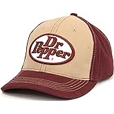 Tee Luv Dr Pepper Logo Baseball Hat (Maroon and Beige)