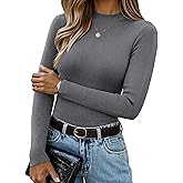 GRACE KARIN Merino Wool Sweaters for Women Mock Neck Base Layer Long Sleeve Soft Fitted Pullover Sweater
