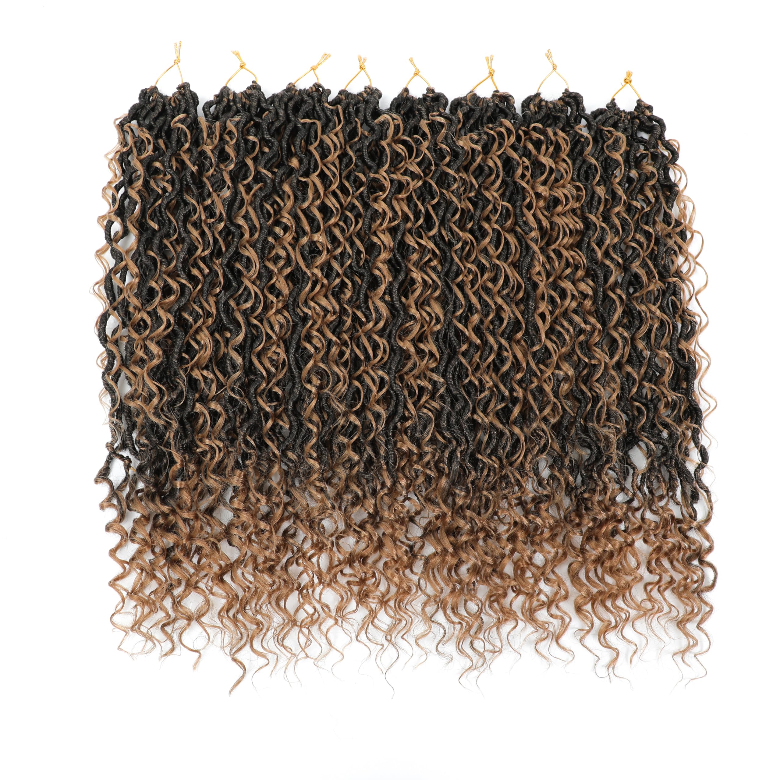 Photo 1 of 8 Packs Goddess Faux Locs Crochet Hair for Black Women, Long Goddess Locs Crochet Hair, Boho Style Locs, River Hair with Curly Ends (22Inch, OT27#, 8Packs)