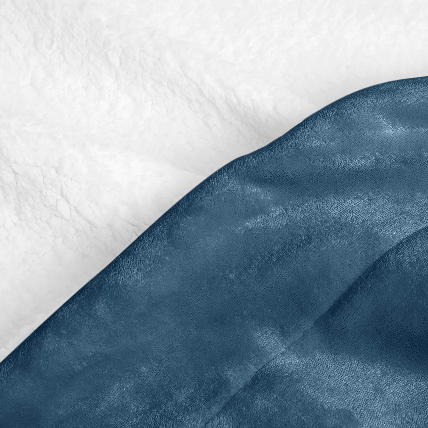 Basics Ultra-Soft Micromink Sherpa College Dorm Blanket - Throw, Mallard Blue: Home & Kitchen