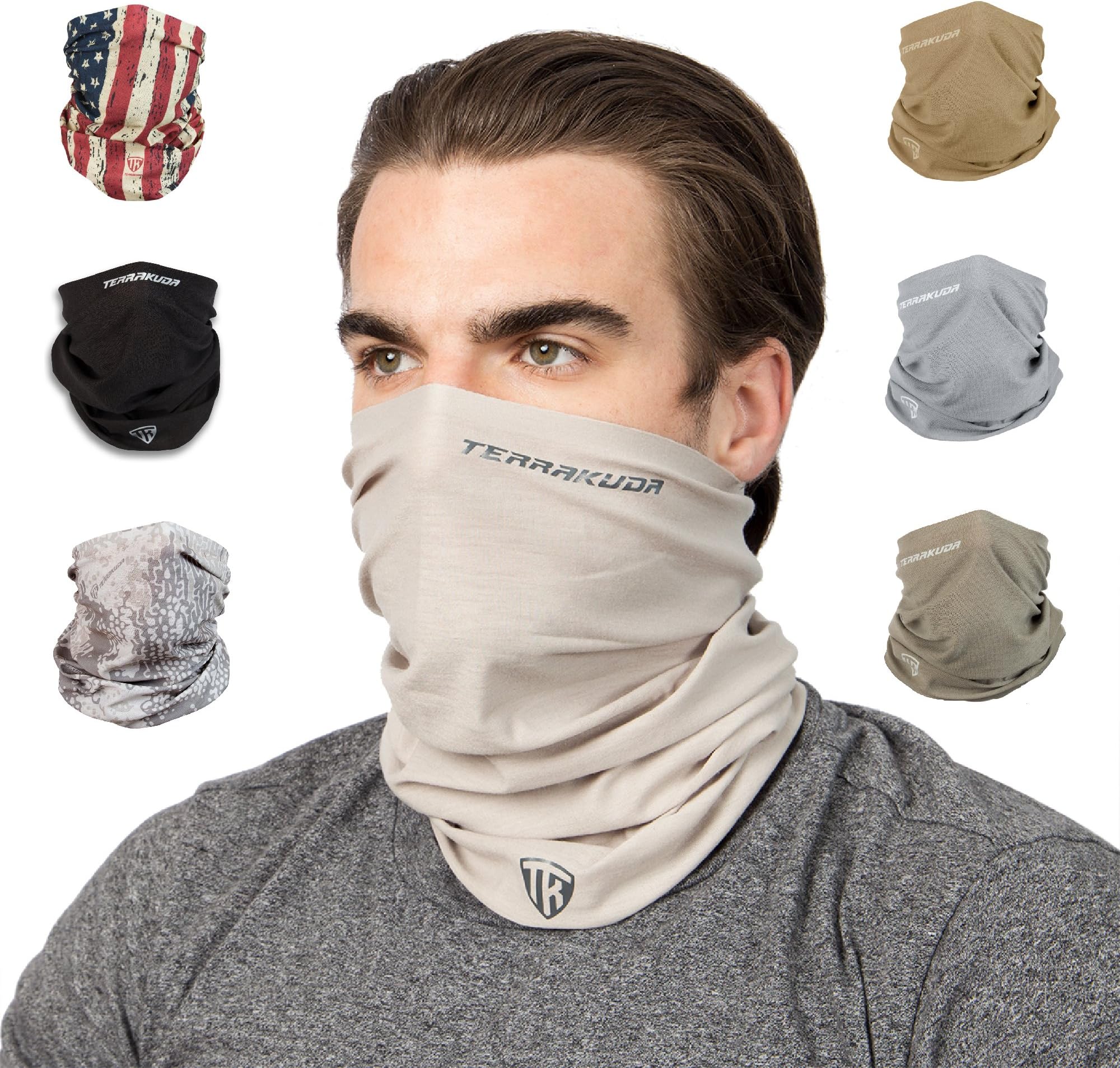 Terra Kuda Face Clothing Neck Gaiter Mask – Non Slip Light Breathable for Sun Wind Dust Bandana Balaclava