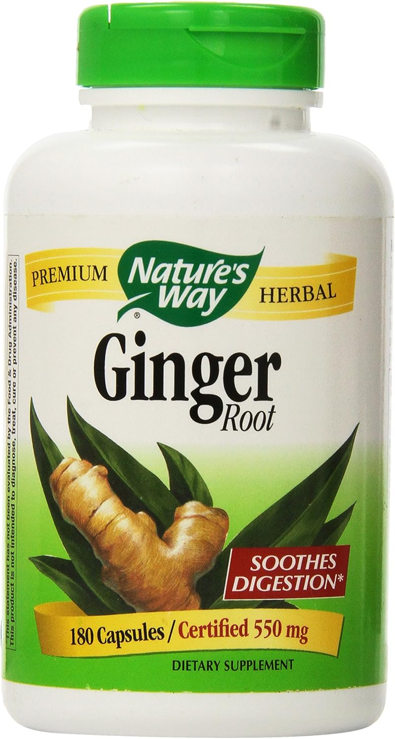 Nature's Way Ginger Root 550 mg, Capsules 180ea: Health & Personal Care