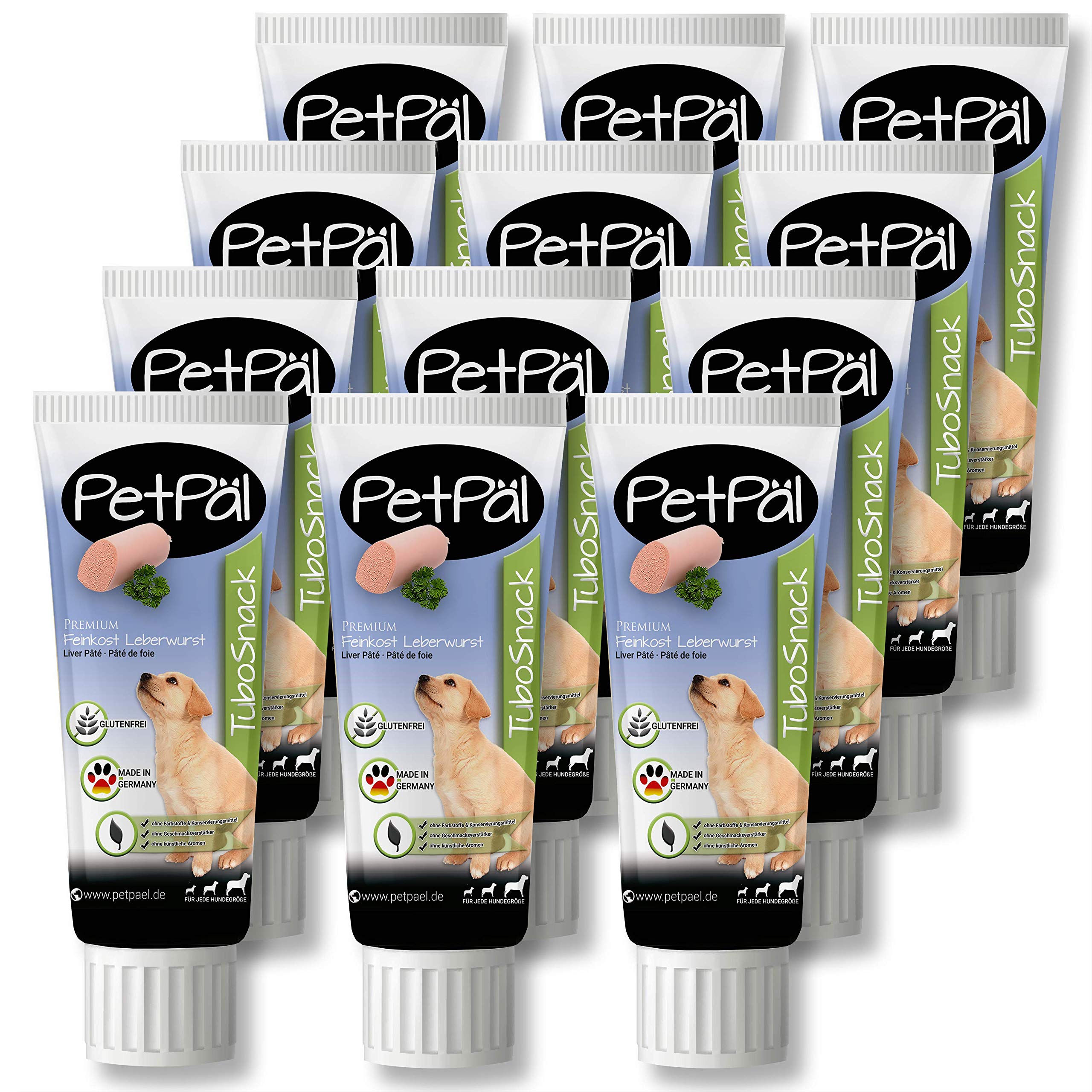 PetPäl Liver Paste for Dogs “TuboSnack“ - 12x 75g | Premium Liver Treats for Your Dog | Natural Dog Snack Also Great for Puppies - Made in Germany | Grain Free | Easy to Dose