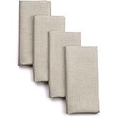 D'Moksha Homes Natural Linen Napkins 18 x 18 Inch - 100% Pure Linen Cloth Washable Dinner Napkins Set of 4 for Mothers Day, Spring, Easter