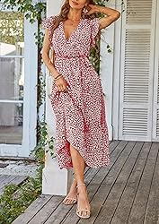 PRETTYGARDEN Women's 2024 Floral Boho Dress Wrap V