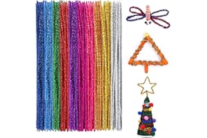 Anvin Pipe Cleaners 100 Pcs 10 Colors Chenille Stems for DIY Crafts Decorations Creative School Projects (6 mm x 12 Inch, Bling-Bling Colors)