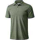 MAGCOMSEN Mens Polo Shirts Short Sleeve Moisture Wicking Performance Collared Shirt 3 Button Casual Work Golf Polos