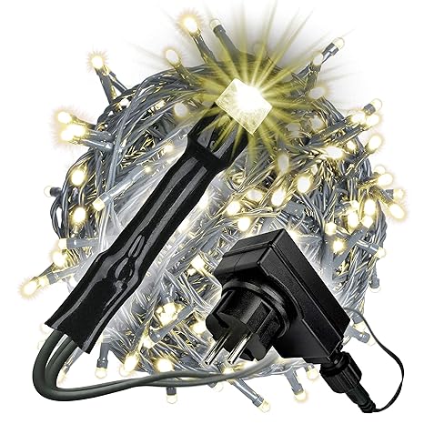 Nipach Gmbh 400 Led Warm Weiß Lichterkette Mit Trafo Timer Grünes Kabel Weihnachtsdeko Weihnachtsbeleuchtung Party Deko Länge 50 M Lichtdeko Xmas