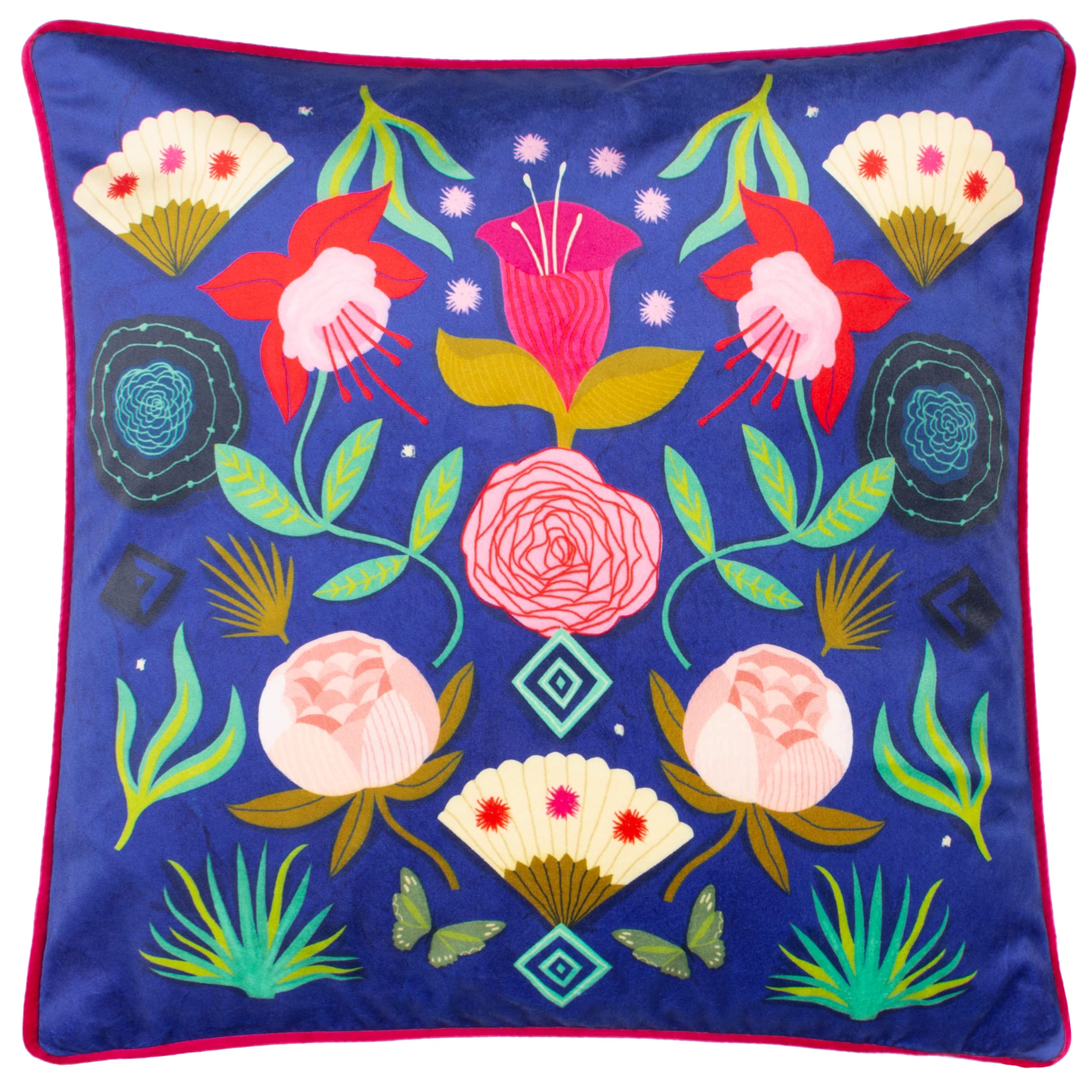 Kate Merritt Fiesta Folk Cushion Cover,Multicolour,43 x 43cm