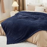 Bedsure Fluffy Fleece Blanket Navy 220x240 cm Double Size Soft Warm Throw view 6
