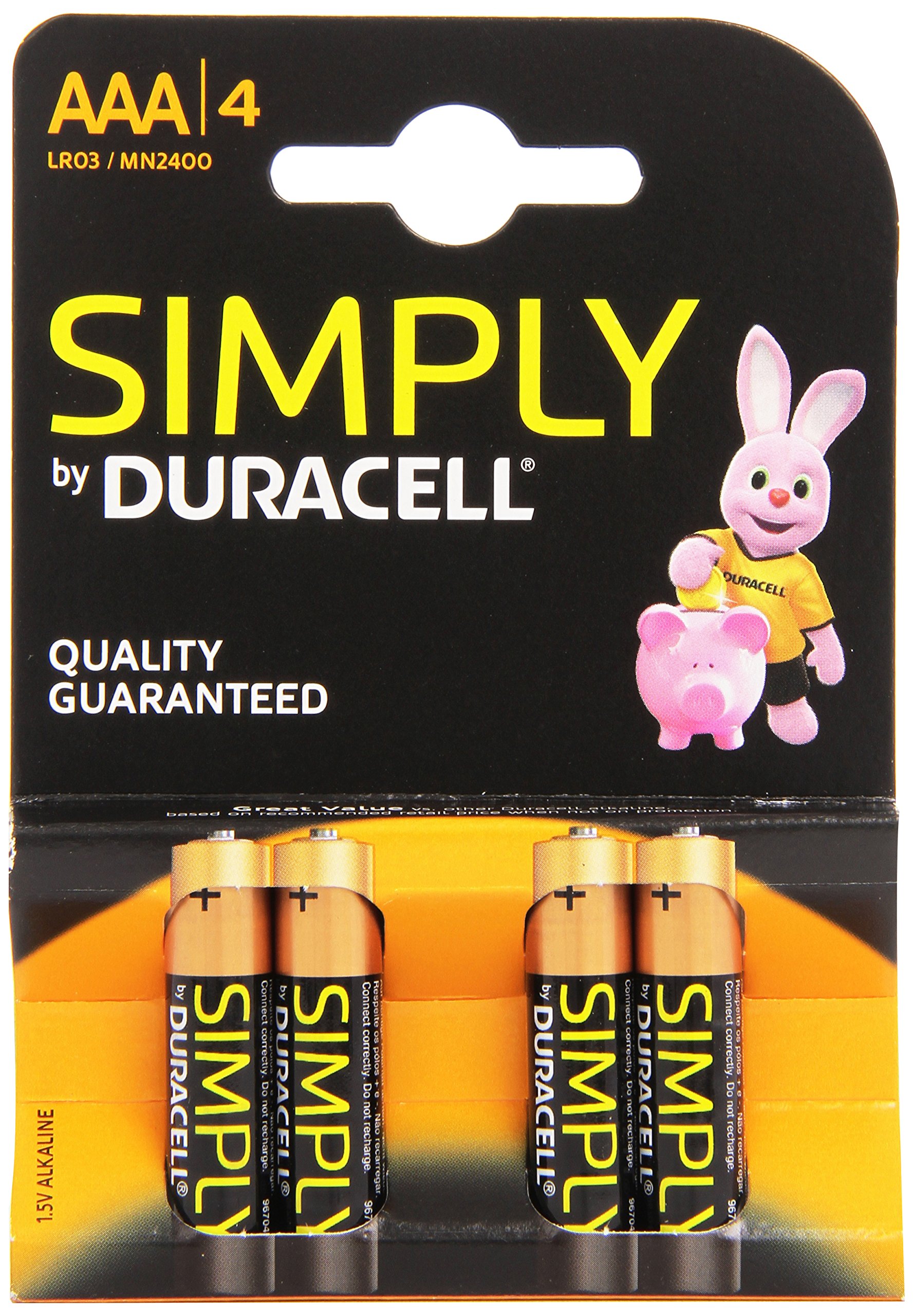 Duracell AAA Simply Alkaline Batteries - 4 Pack -