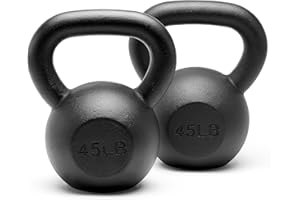 Unipack Powder Coated Solid Cast Iron Kettlebell Weights Set 5, 10 15, 20, 25, 30, 35, 40, 45 lbs All Combination