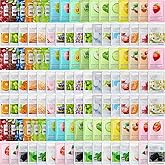 Viozakanry 120 Pcs Assorted Combo Collagen Essence Face Masks Skincare Moisturizing Sheet Masks Bulk Hydrating Soothing Facial Mask for Most Skin Types Women Girls Gift Home Spa Travel