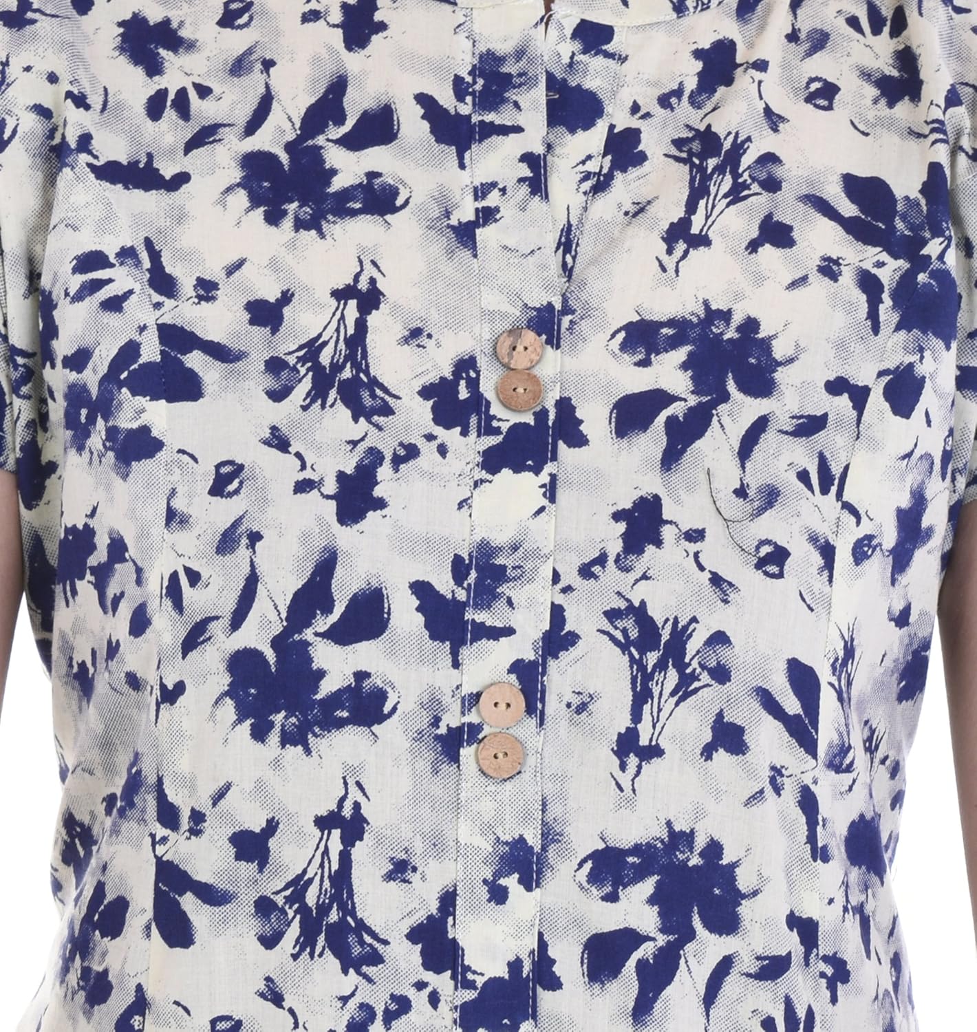 palakh women's cotton blue&white straight printed kurti with solid blue palazzo