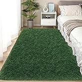 Fluffy Rugs for Bedroom Girls 4x6 Green Shaggy Rug for Living Room Modern Indoor Washable Plush Fuzzy Kids Carpet for Nursery