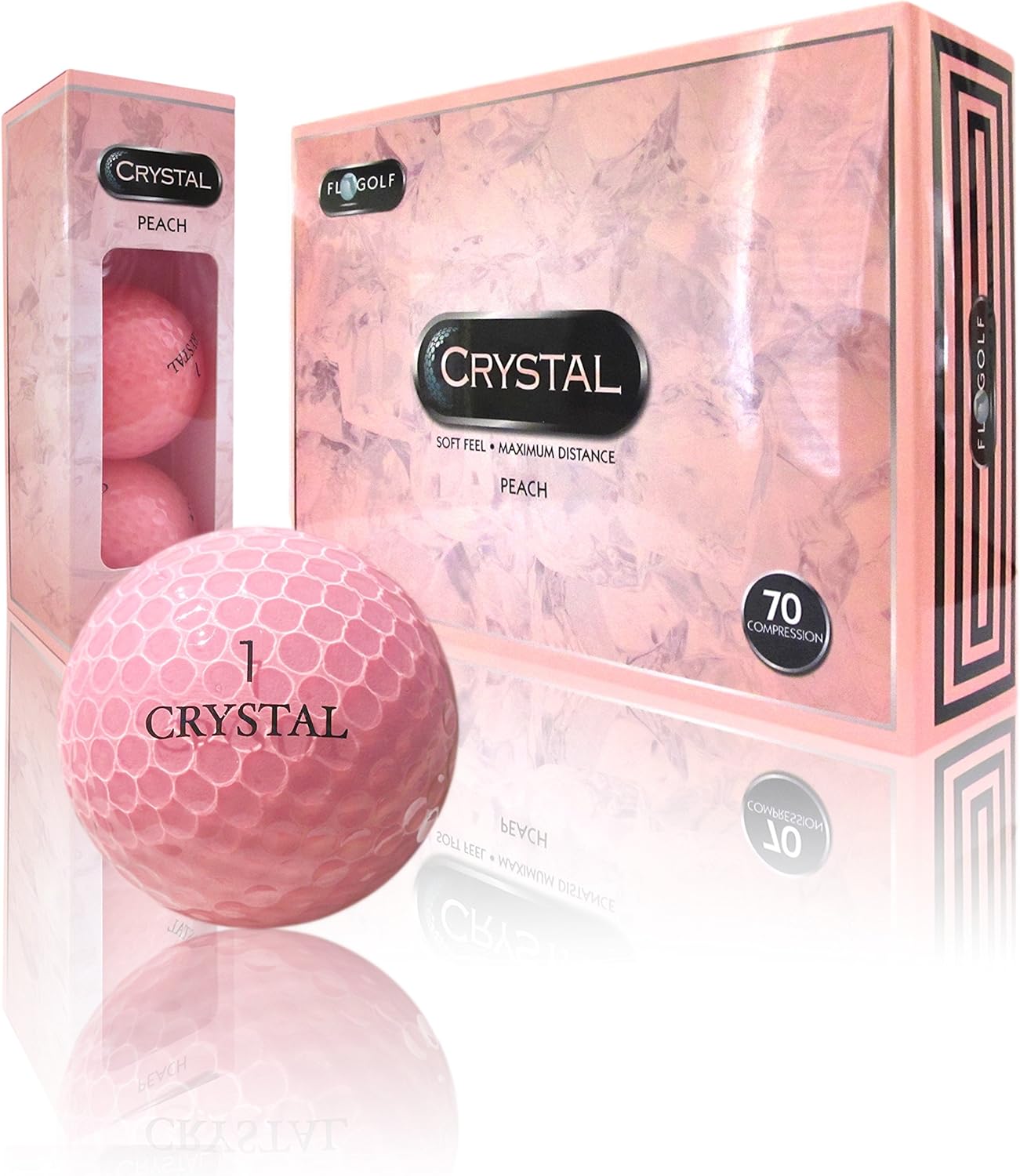 Crystal Golf Brand Golf Balls (Peach) Distance Golf