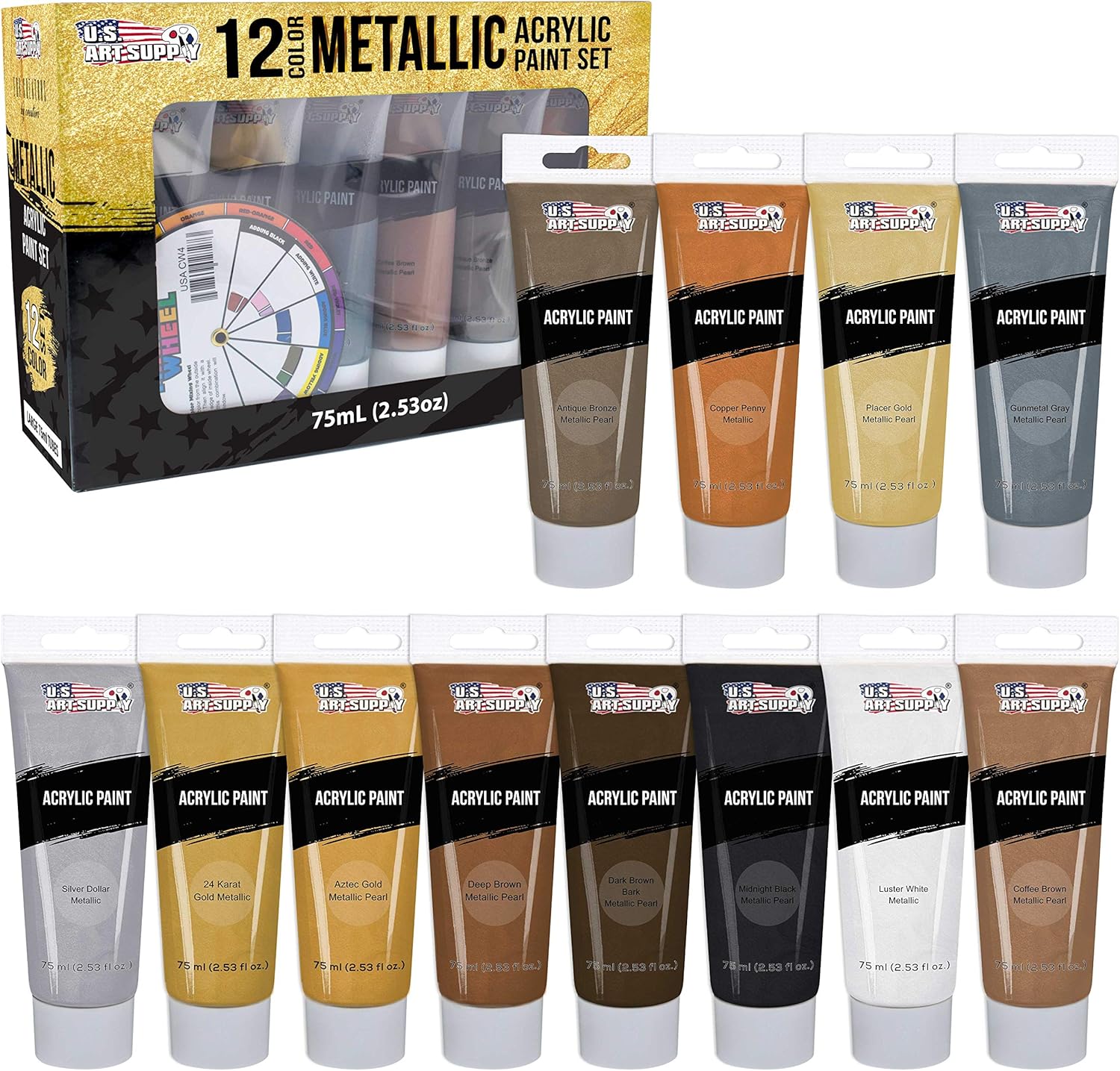 Amazon.com: U.S. Art Supply Professional 12 Color Set of Metallic