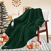 MAXEVE Heated Blanket Electric Throw 50"x60" Soft Double Sided Sherpa Heating Blanket with 8 Fast Heating Levels & 1-8H Auto-Off,Over-Heat Protection,Machine Washable,ETL Certification, Green