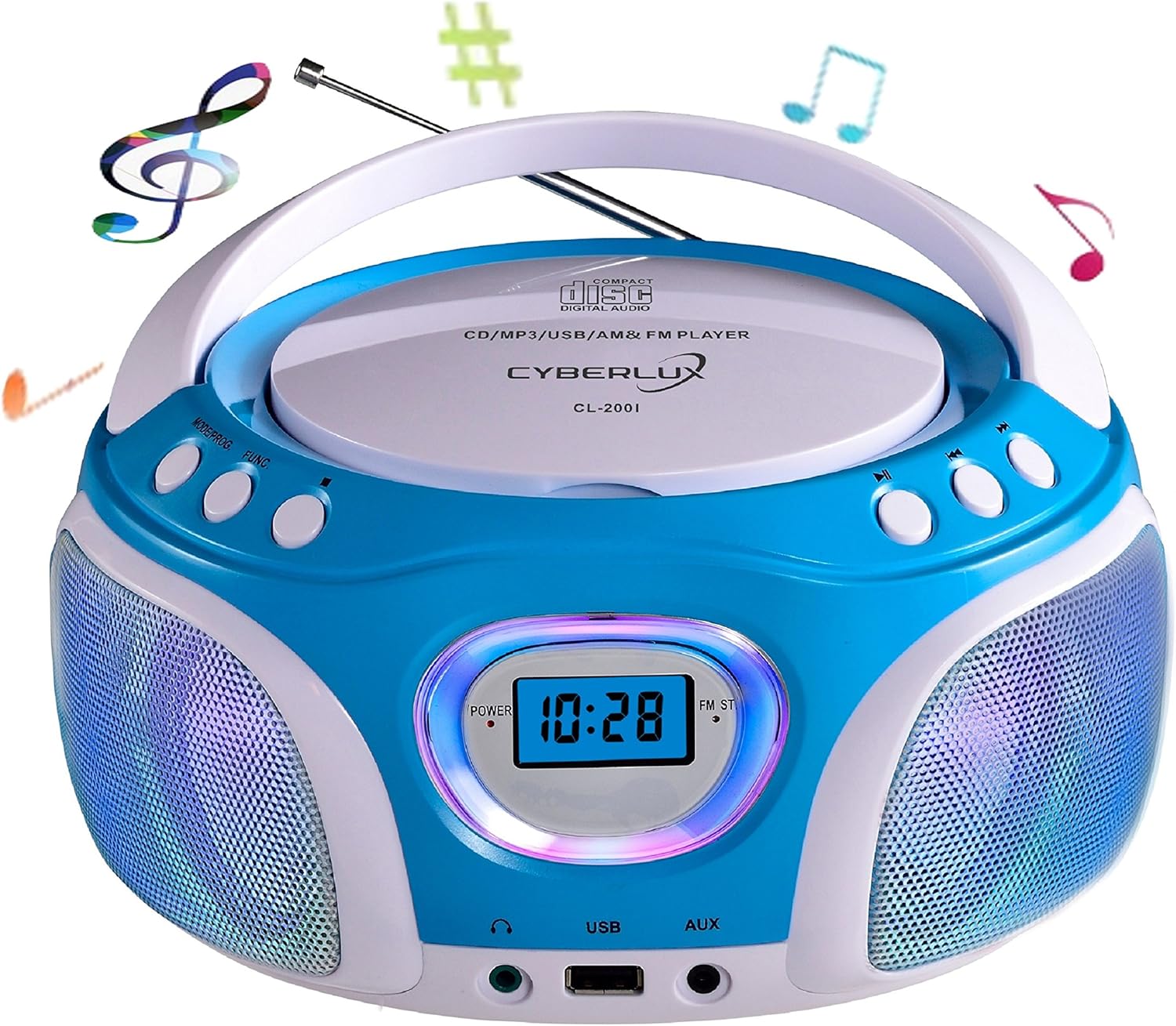 CD Player with LED Lighting/Portable Stereo Radio Radio Amazon.co.uk