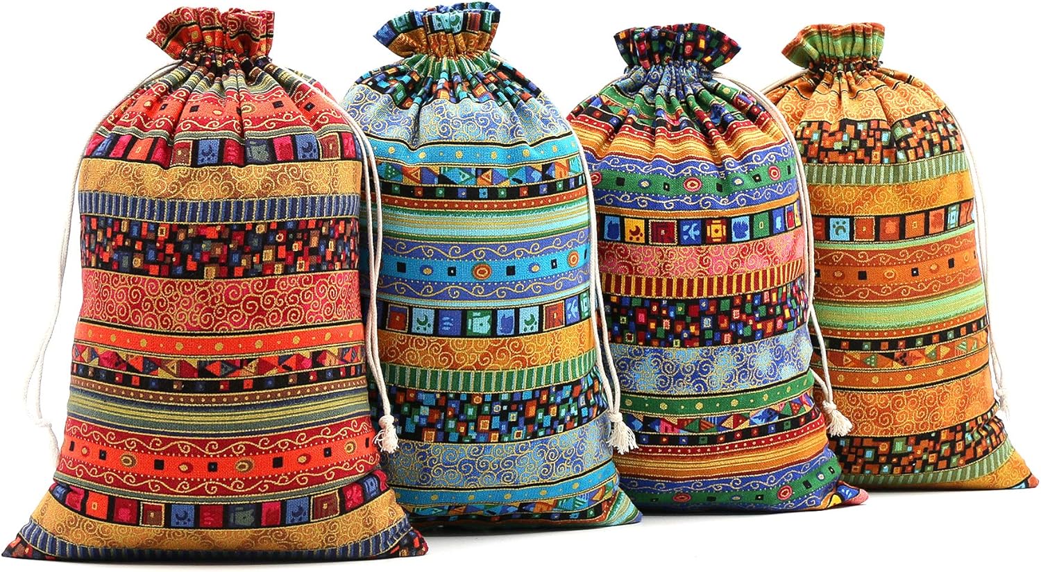 SumDirect 20Pcs Egyptian Ethnic Style Linen Burlap Bag
