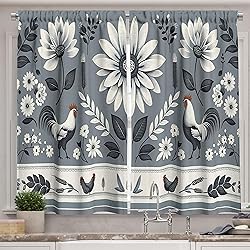 Ambesonne Cottagecore Kitchen Curtains, Cold Floral