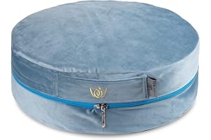 Florensi Adjustable Meditation Cushion (16"x16"x5"), Large Velvet Meditation Pillow, Premium Yoga Pillow for Women and Men, Yoga Cushion, Buckwheat Meditation Cushions, Adjustable Height