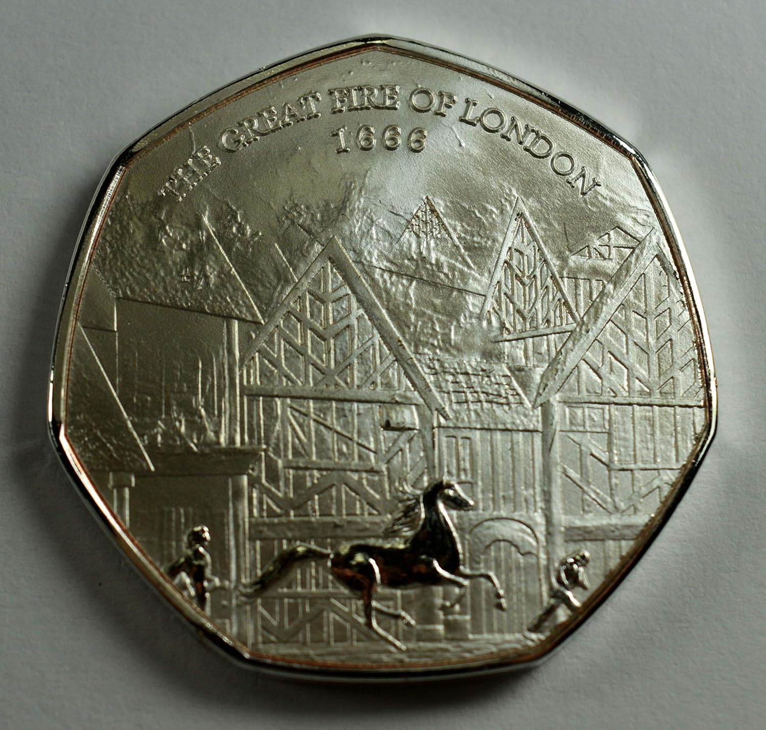 Pair of THE GREAT FIRE OF LONDON 1666 Silver & 24ct Gold Commemorative Coins Albums/50p Collectors, Coin Hunt. PUDDING LANE - Image 3