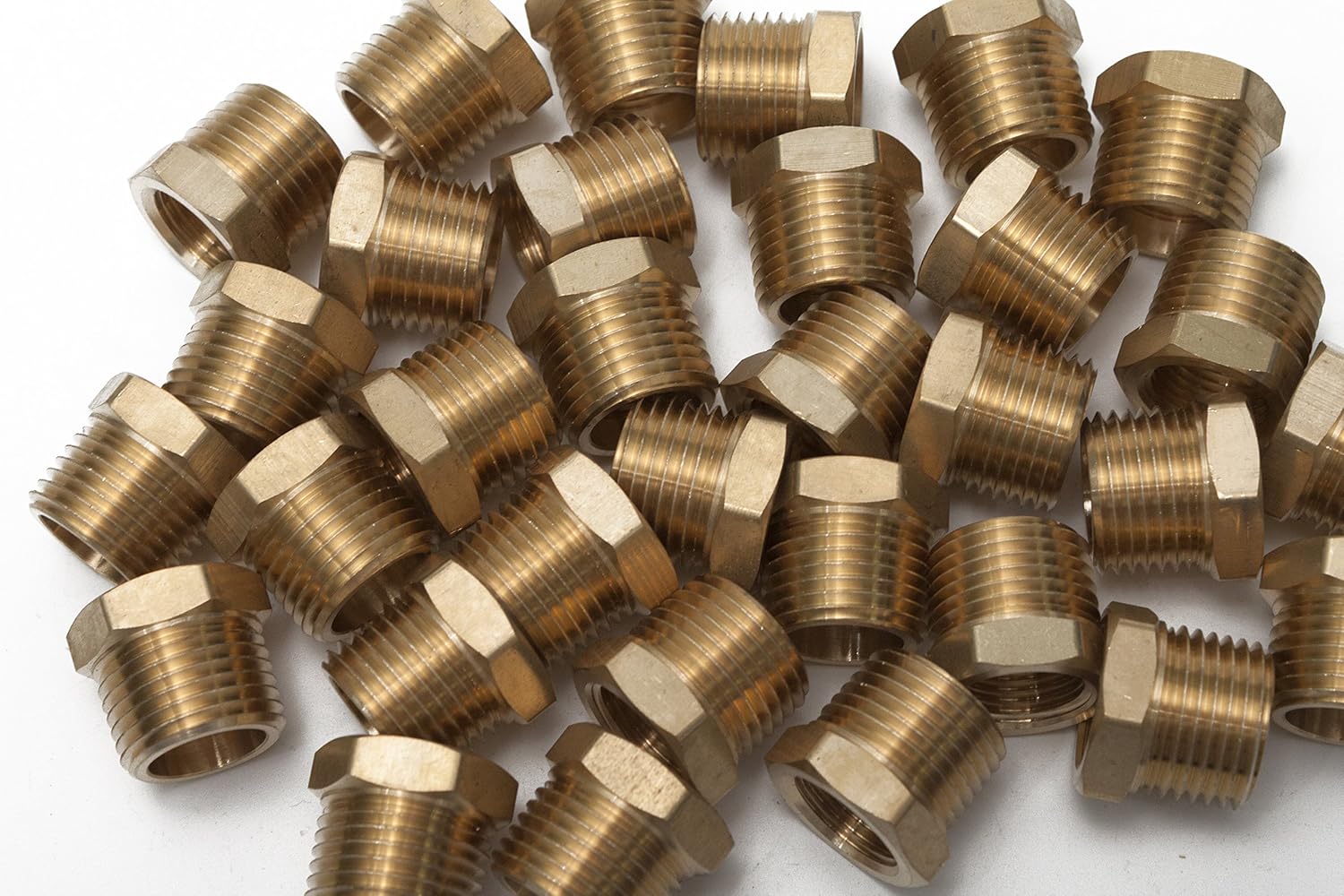 LTWFITTING Brass Pipe Hex Bushing Reducer Fittings 1/2" Male x 3/8