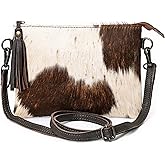 Merbaa cowhide and hair on Pouch bag Genuine cowhide hair on small crossbody Bag with adjustable detachable strap