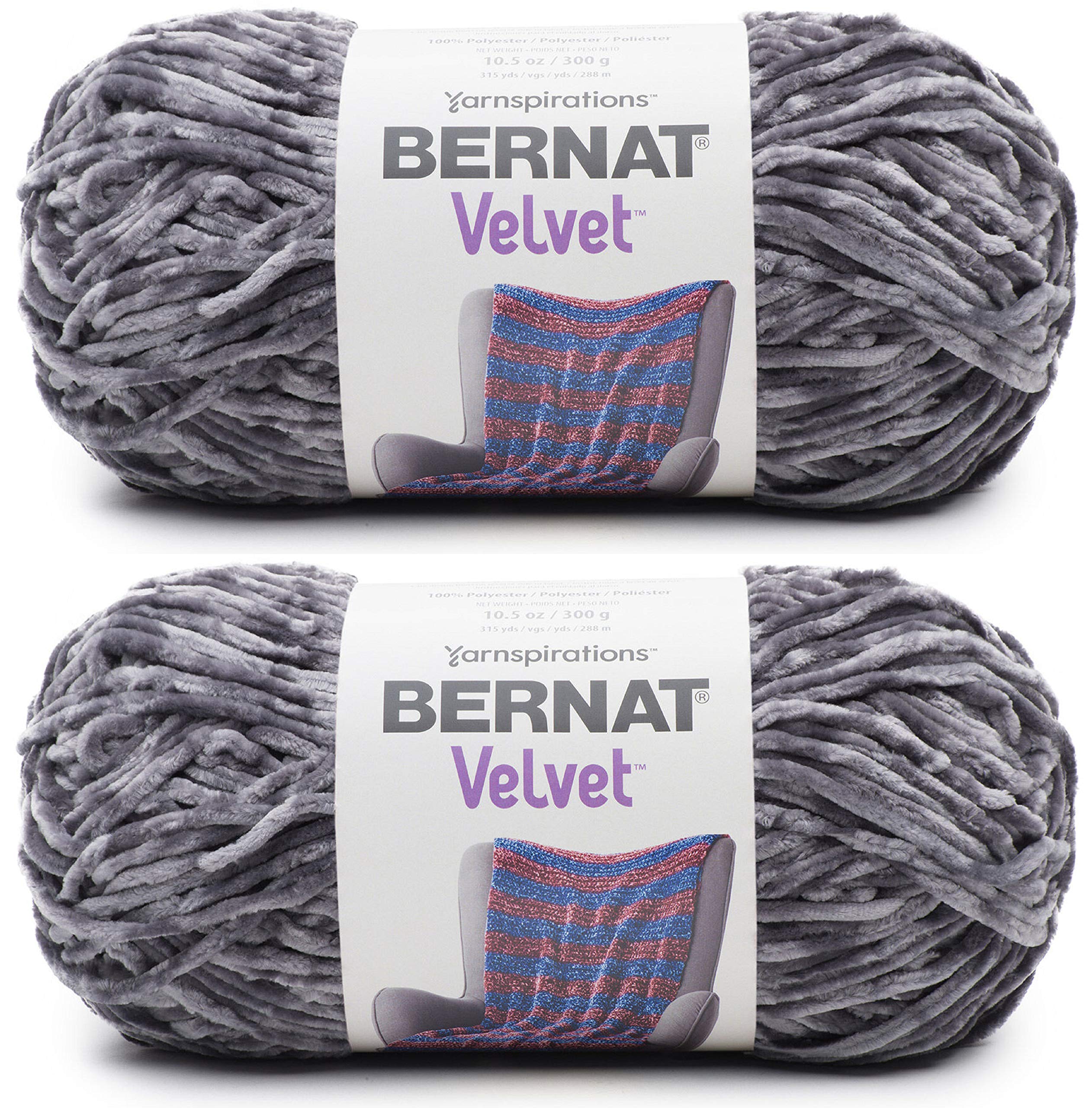 1 Bernat Velvet-Pack of 2 Balls-300g Each Balls-Vapour Grey