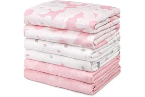 GLLQUEN BABY Receiving Blankets Girl Muslin Swaddle Blankets for Newborn