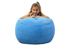 EMMandSOPHIE Kids Bean Bag Chair - Bean Bag Chair Kids- Toddler Bean Bag Chair- Bean Bag Stuffed Animal Storage -Bean Bag Chairs for Kids -Stuffed Animal Bean Bag Storage - Kid Bean Bag Chair