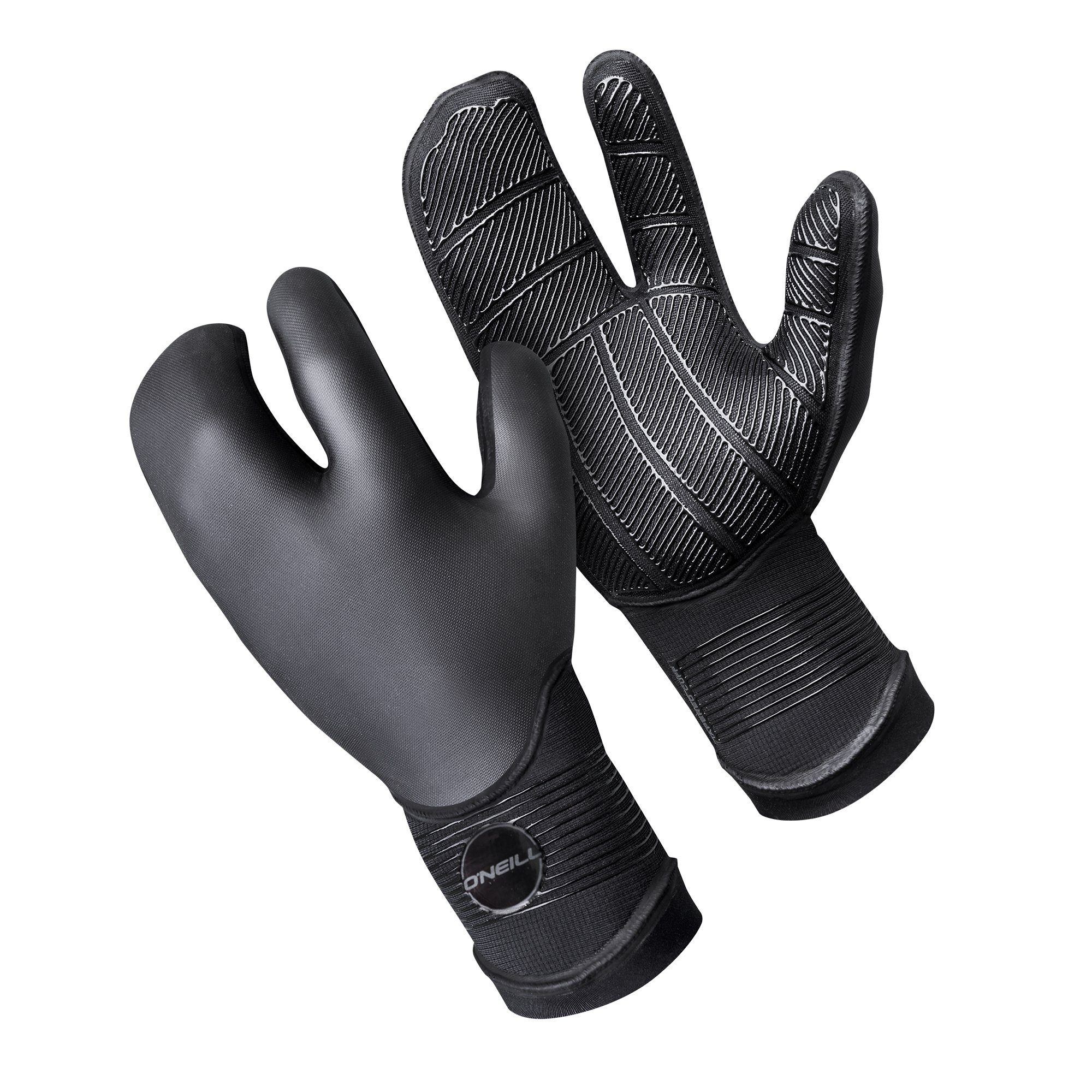 O'NEILL ONeill Psycho 5MM Double Lined Neoprene Wetsuit Lobster Gloves Black - Adults Unisex - 100% Sealed - Tacky grip - - Size - L