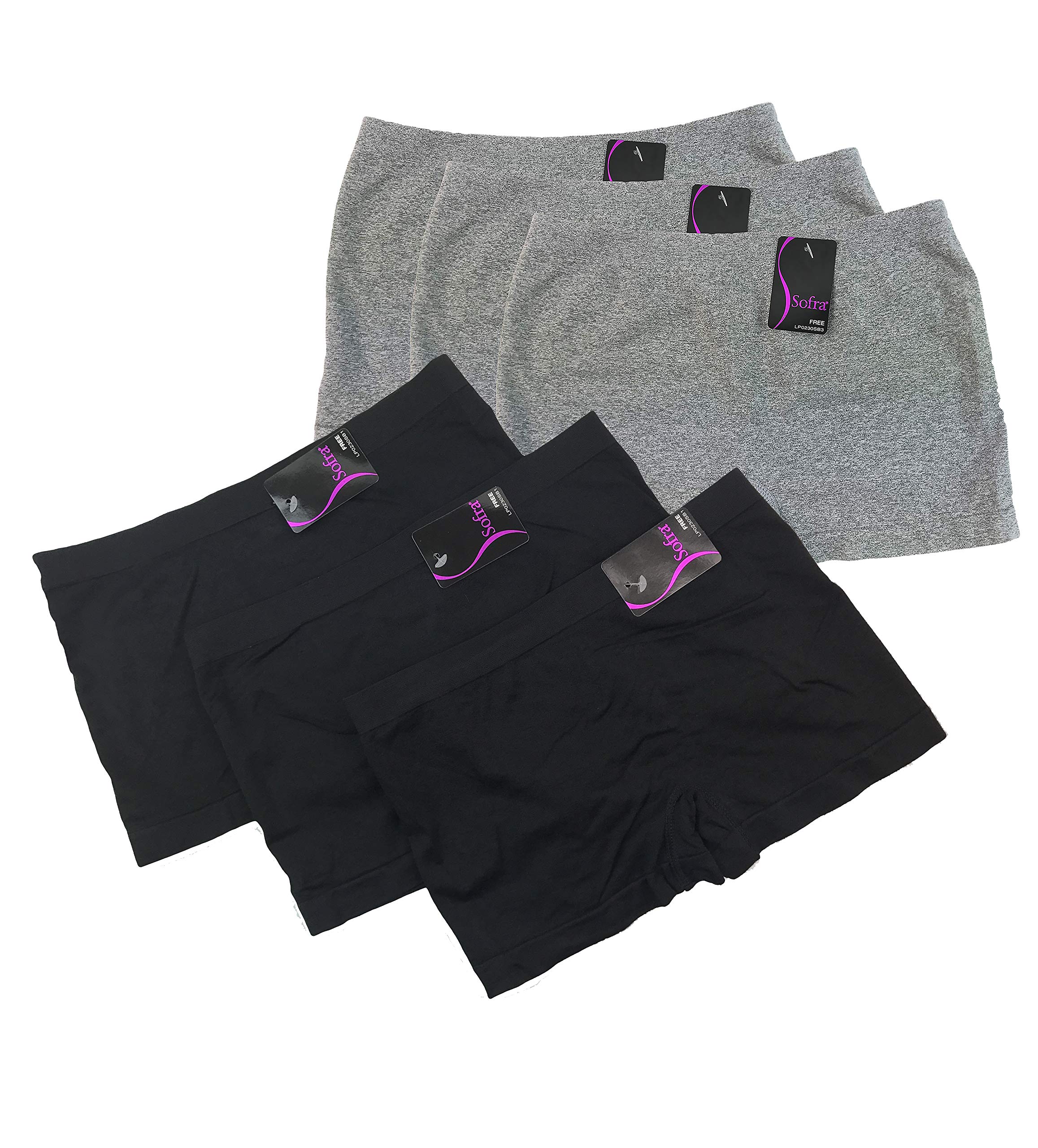 SofraWS Sofra Women's Seamless Boyshorts Panties Stretchy, Classy, Sexy (Multi Pack of 3,5,6 or 12)