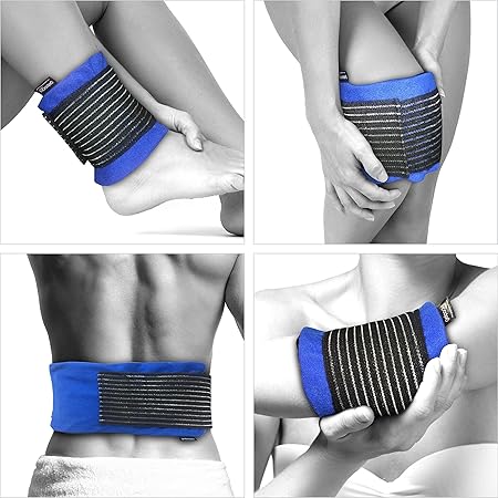 'Warm-Kalt-Kompresse-Set von Gelpacks Direkt | Kühlpad mit Gelkissen, Hülle und Klettbandage | Wiederverwendbar, verstellbar,