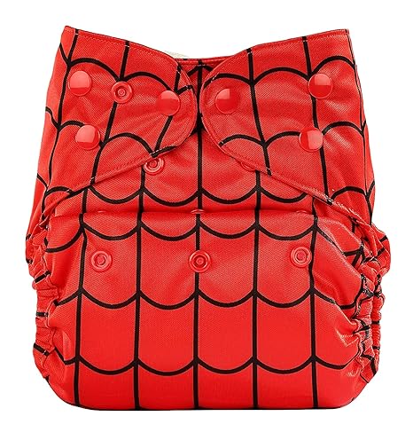 Bumberry Reusable Diaper Cover and 1 Natural Bamboo Cotton Insert (Red)