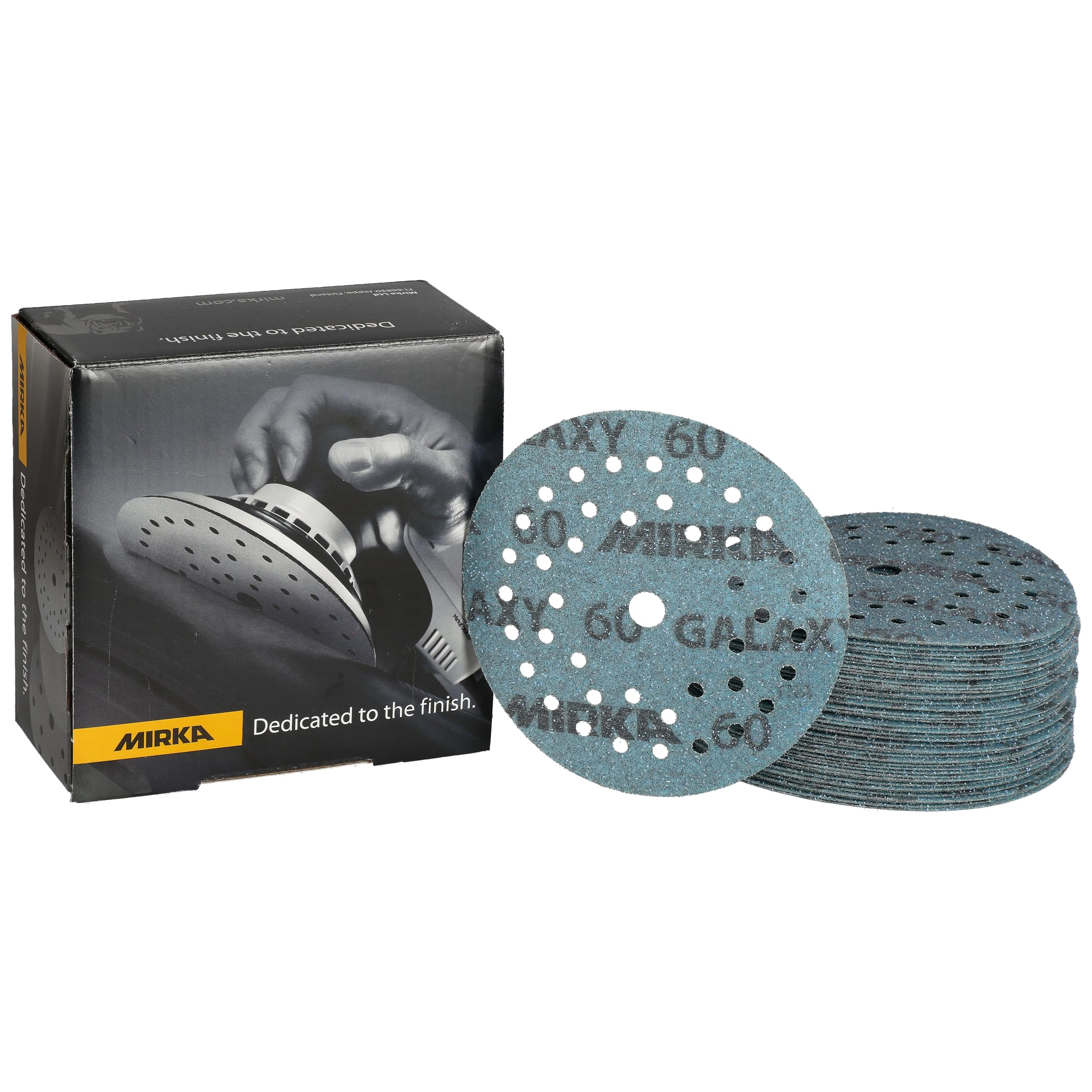 Mirka Galaxy epoxy sandpaper 125mm Hook & Loop grit 60 for sanding epoxy resin, wood, epoxy, rivertable / 50 pcs sanding discs