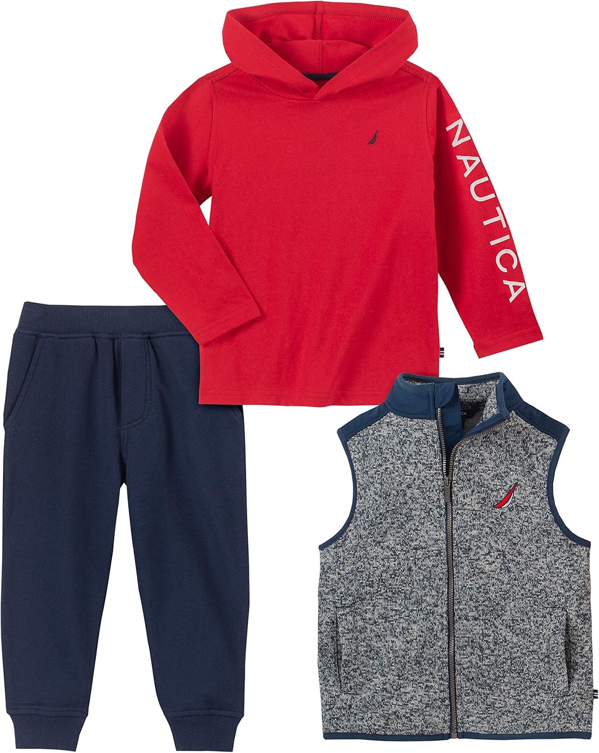 Nautica Boys' 3 Pieces Sweater Vest Pants Set