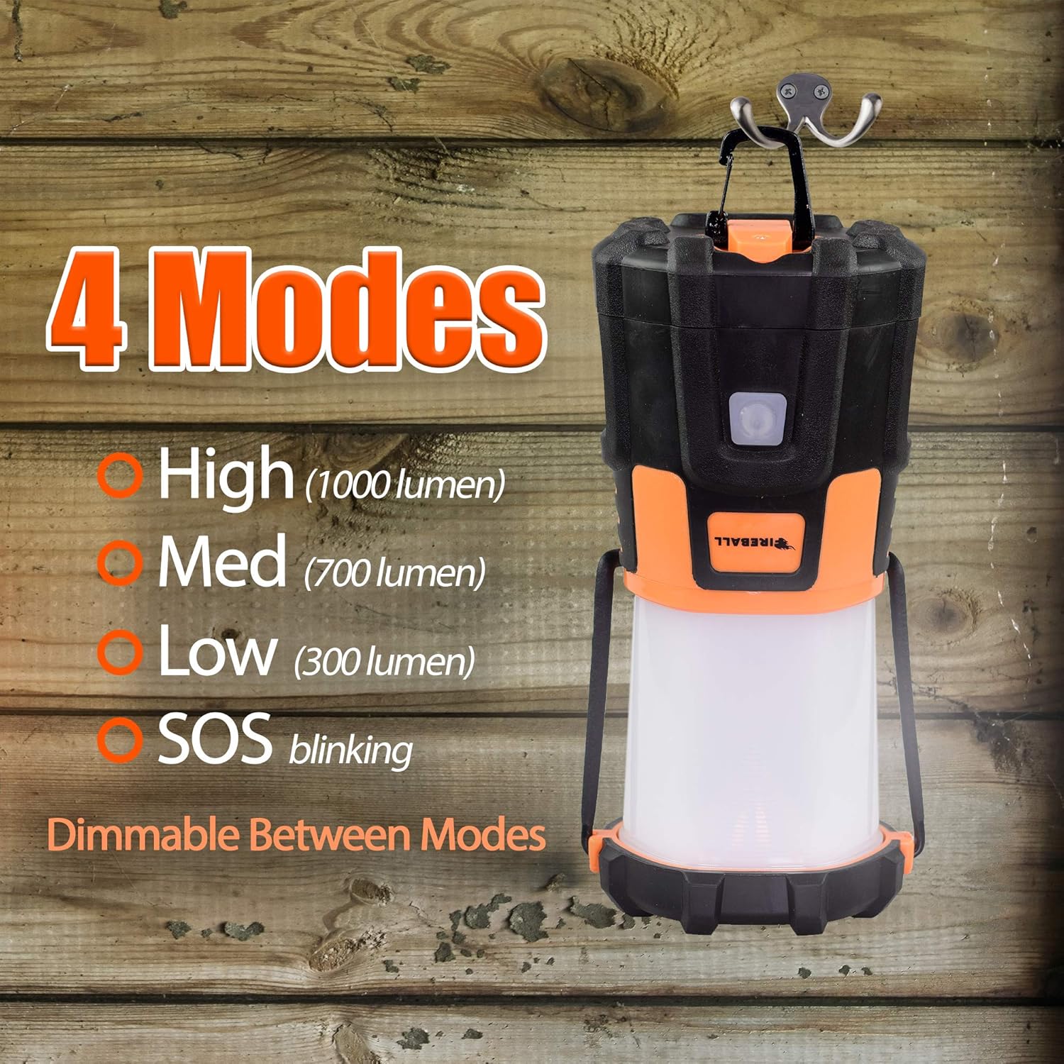 Blazin Fireball | Dimmable Lantern Battery Powered | 1000 Lumen LED Lantern | Emergency, Storm, Camping Torch | Battery Operated Lights - - 