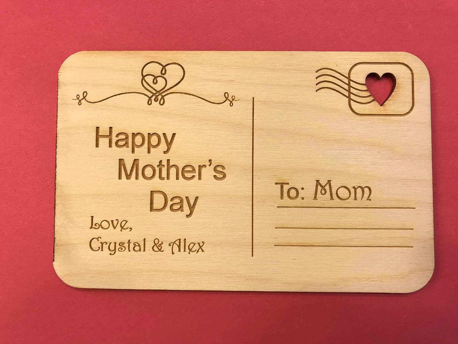 Personalized Mother's Day Postcard Wooden Postcard Unique