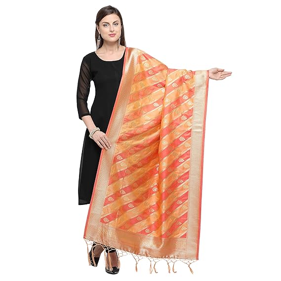 Womens Banarasi Silk Dupatta (Multi-Coloured)