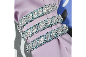 Rytenz 1 Yard Rhinestone Chain Trim Rhinestone Trim Crystal Rhinestone Close Chain Trim Pearl Beaded Trim for Wedding Dress Sewing Crystal Rhinestone Applique Craft DIY Decoration