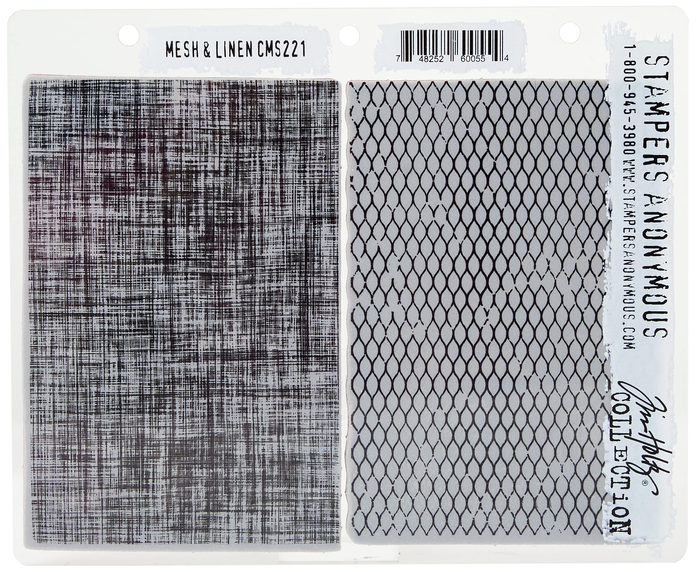 Stampers Anonymous_AGW "Mesh and Linen" Cling Mounted Stamp, Grey,extra_Large