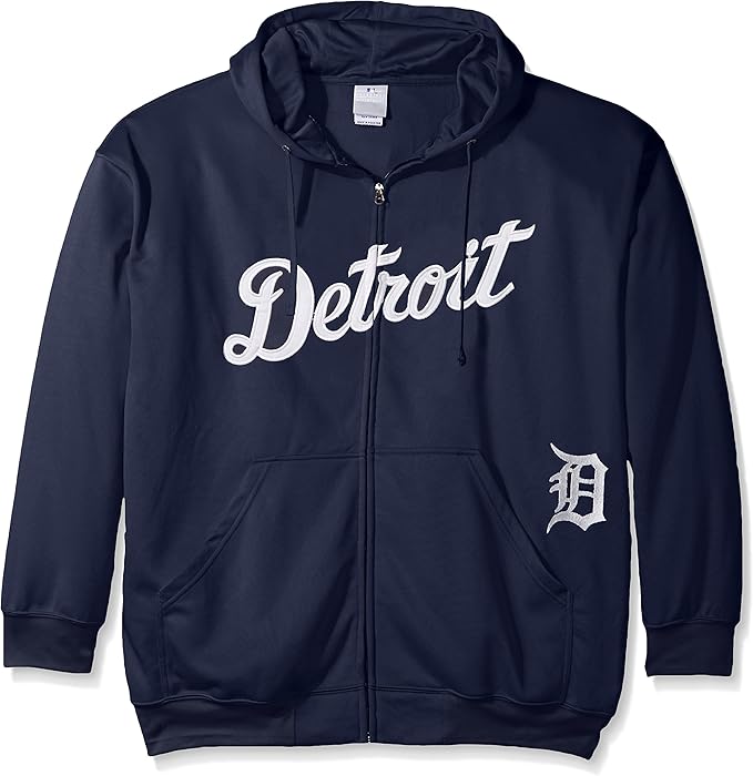 MLB Detroit Tigers Men's Full Zip Poly Fleece with